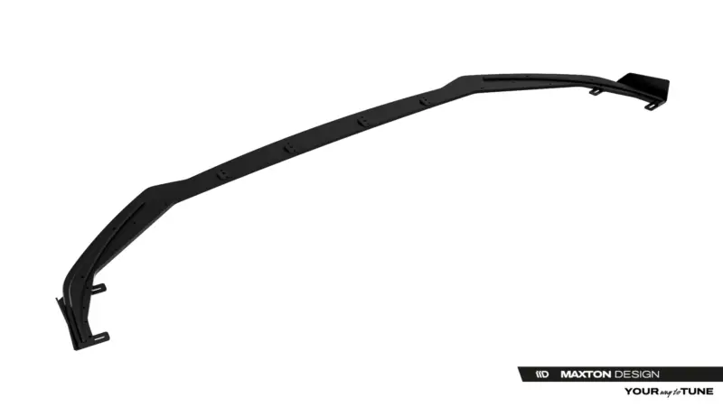 Long black curved automotive brace with multiple mounting tabs, likely part of a Maxton Design aero kit.