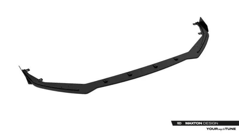 Long black curved automotive brace or mounting bar with evenly spaced holes and end brackets, shown against a white background (Maxton Design product).