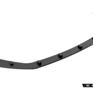 Curved black automotive underbody panel with multiple mounting brackets and bolt holes (trim/baffle piece).