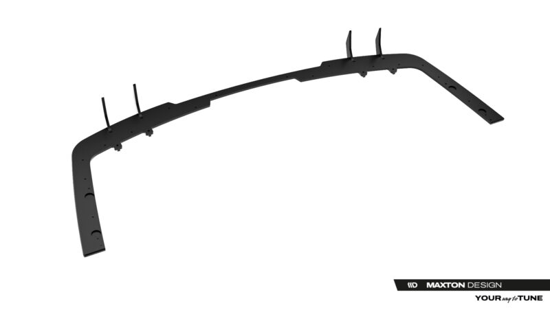 Curved black metal frame with mounting tabs, likely an automotive body brace component.