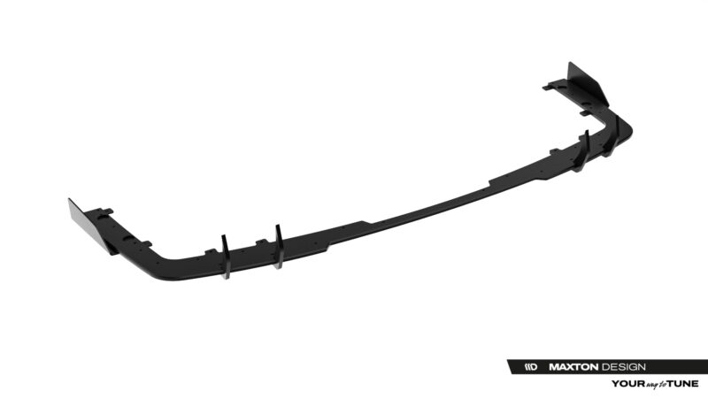 pol_po_Street-Pro-Rear-Diffuser-Flaps-BMW-2-M-Pack-Gran-Coupe-F74-23850_1jpg - OPSHOLDERS Black curved automotive underbody brace with multiple mounting tabs and end plates, used as an aftermarket chassis/support component (Maxton Design).