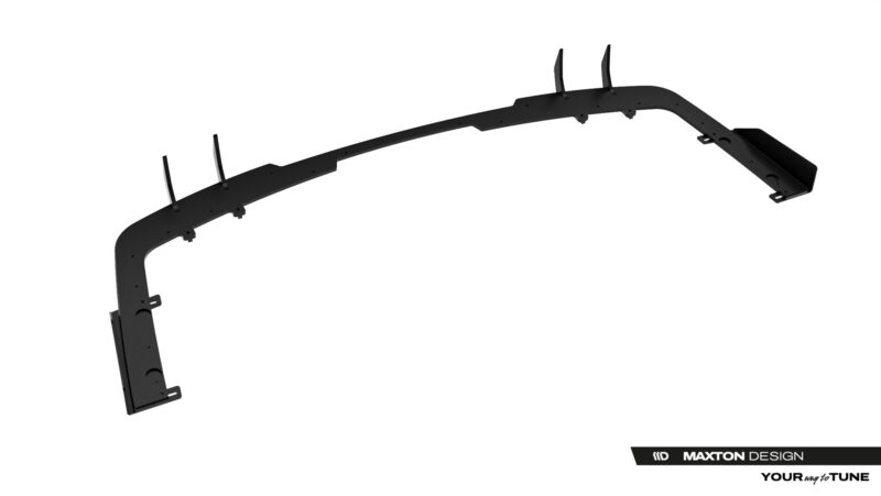 pol_po_Street-Pro-Rear-Diffuser-Flaps-BMW-2-M-Pack-Gran-Coupe-F74-23851_2jpg - OPSHOLDERS Long black automotive bumper reinforcement frame with mounting tabs and bends for installation on a vehicle (Maxton Design branding visible).