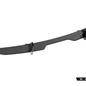 Gray automotive bumper reinforcement beam with mounting holes and brackets against a white background