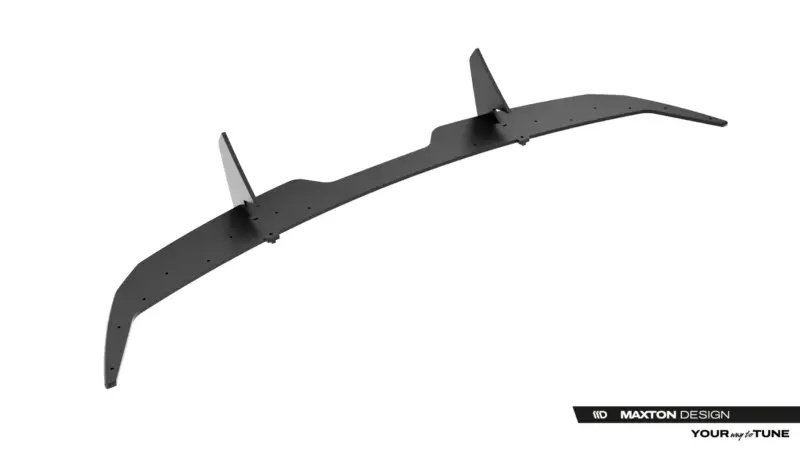 Gray aircraft wing with upward winglets and multiple mounting holes, viewed from above; Maxton Design branding in the bottom-right.