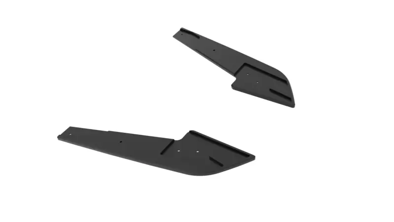pol_po_Street-Pro-Rear-Side-Splitters-Audi-S5-Coupe-F5-24005_1webp - OPSHOLDERS Two dark gray plastic mounting brackets with slots and screw holes shown as an exploded view.