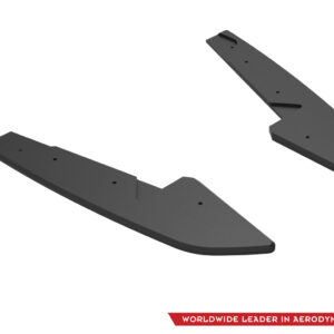 Two dark gray curved aerodynamic components with mounting holes, shown on a white background; logo appears in the bottom right corner.
