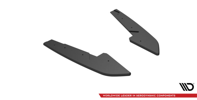 Two dark gray curved aerodynamic components with mounting holes, shown on a white background; logo appears in the bottom right corner.