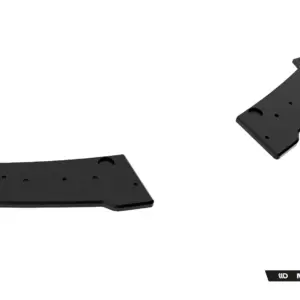 Pair of black curved metal mounting brackets with multiple holes, shown on a white background (product image).