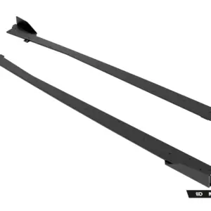 Two long dark-gray metal brackets with mounting holes, likely car aero supports or side underbody bars.