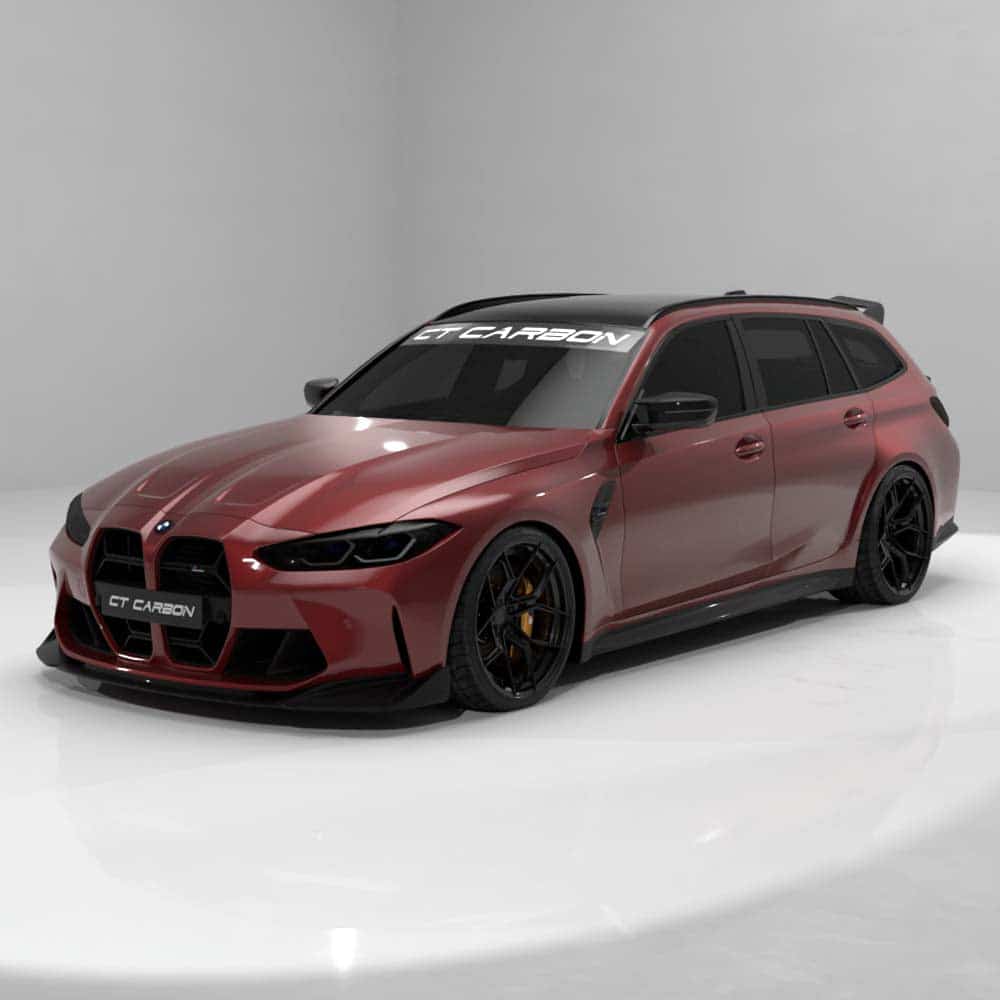 01_04adc925-64e6-45d1-8261-ad01d4f452d5jpg - OPSHOLDERS Red sports car with a wide body kit, black wheels, and a front splitter, parked in a white studio backdrop