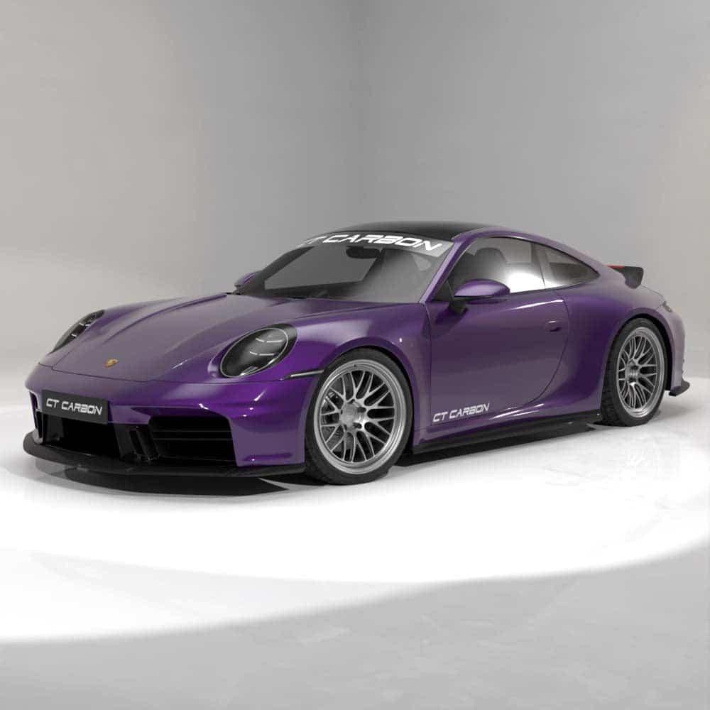 07_20033d45-347e-4617-b444-c1e38859425djpg - OPSHOLDERS Purple Porsche 911 sports car model with CT CARBON branding in a studio setting, side view.