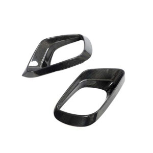 Pair of black carbon-fiber-look oval trim bezels for car interior accents