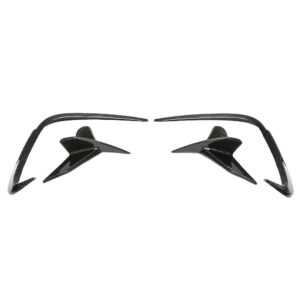 Pair of black carbon‑fiber aerodynamic fins with curved arms on a white background, likely car or drone components.
