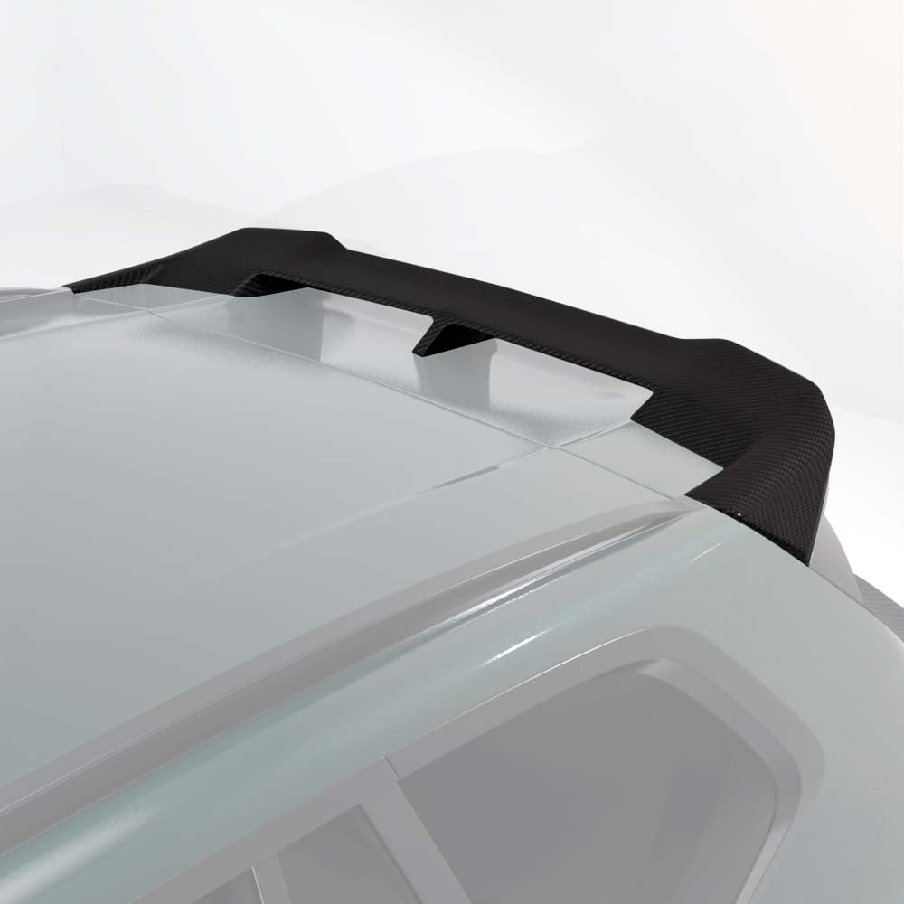 26_64aa68ae-2849-46ff-8c43-e3011a71bd4ejpg - OPSHOLDERS White car roof with a black carbon-fiber rear spoiler mounted on the trunk lid edge.