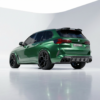 27_ec437851-a978-47cd-a597-bcac69995becpng - OPSHOLDERS Rear three-quarter view of a green BMW GT Carbon SUV with large black wheels and quad exhausts in a studio setting