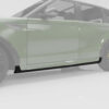 40jpg - OPSHOLDERS Side view of a green car highlighting the low black side skirt/air dam along the rocker panel