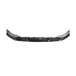 Carbon fiber front bumper lip splitter for a car, curved with mounting tabs on each end