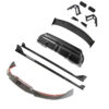 BMW-F87-M2M2C-F22-2-SERIES-CARBON-FIBRE-SWAN-NECK-WING-CT-DESIGN-16_25b1401c-9156-49f4-a197-5cb05241f21fjpg - OPSHOLDERS Set of black carbon fiber car body parts (rear diffuser, side skirts, spoiler, and mounting brackets) in an exploded view.