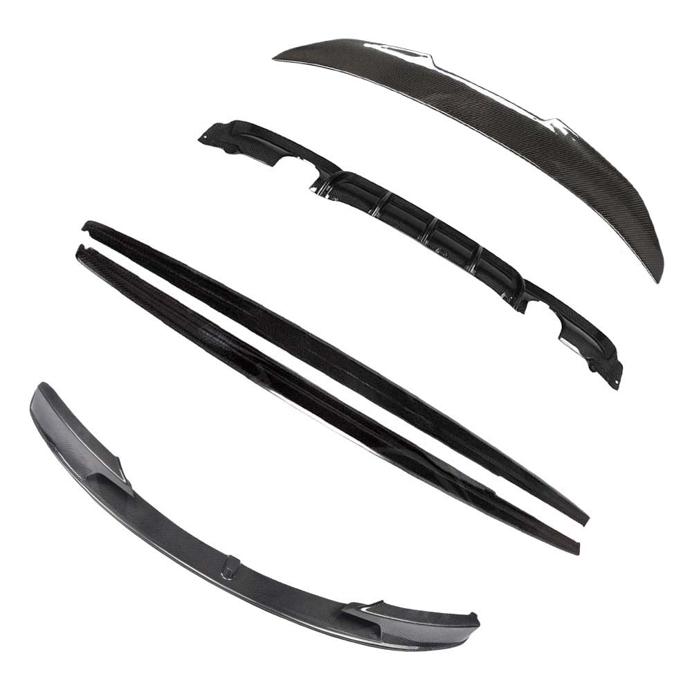BMW-M3-F80-F30-3-SERIES-CARBON-FIBRE-SPOILER-V-STYLE_9878a829-be92-4bc9-b622-762ad36e411cjpg - OPSHOLDERS Set of car windshield wiper blades and aero spoiler components laid out on white background (replacement blade kit)