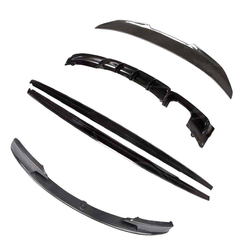 BMW-M3-F80-F30-3-SERIES-CARBON-FIBRE-SPOILER-V-STYLE_aab3b7f5-3c10-4135-bf36-7323a2cf6ce5jpg - OPSHOLDERS Set of carbon fiber car aero parts: front spoiler, side skirts, rear diffuser and related components for a body kit