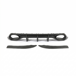 Partial black carbon-fiber car grille laid flat on a white background, showing curved edges and mounting tabs