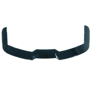 Glossy black front bumper lip/spoiler for a car, shown isolated on a white background