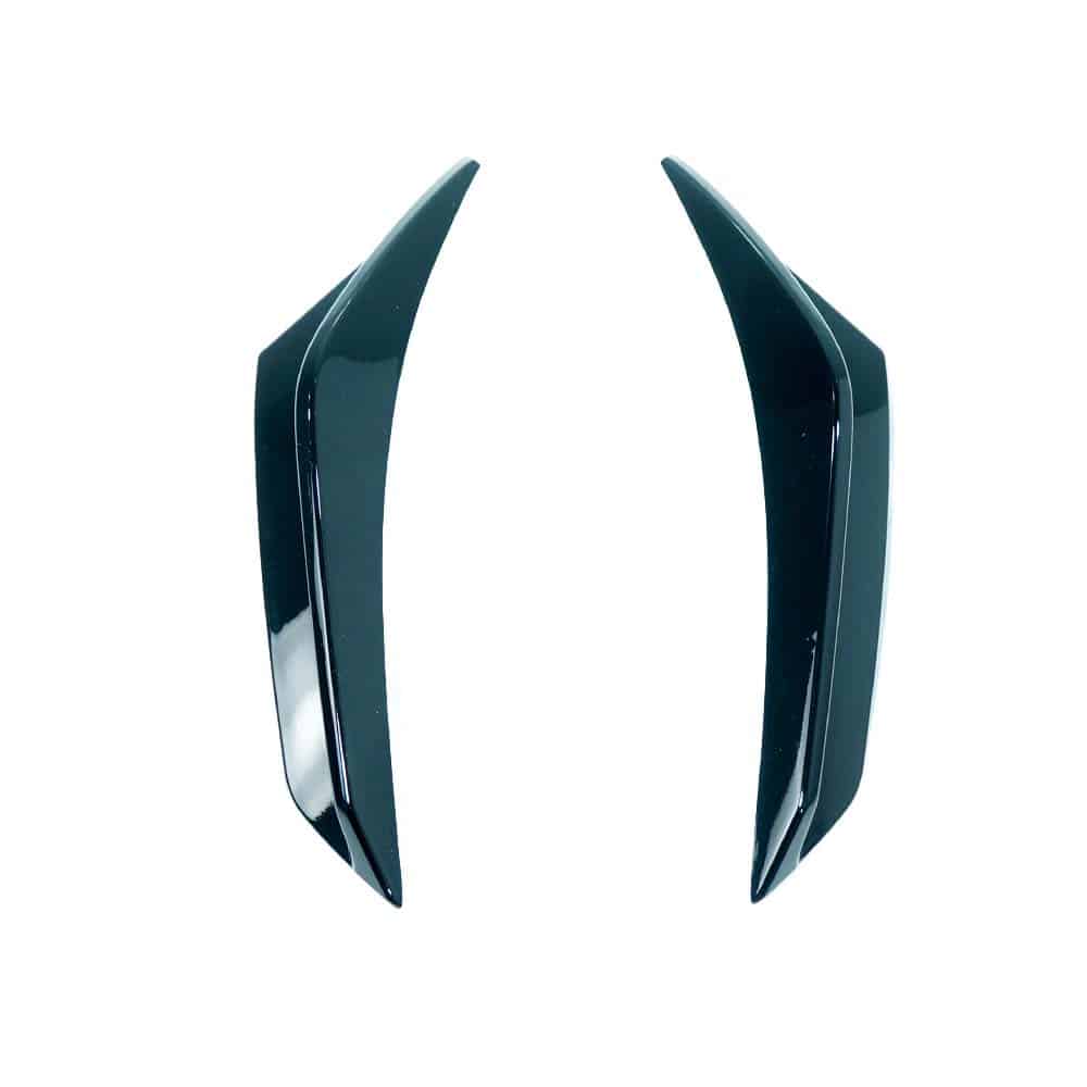 DSC07285jpg - OPSHOLDERS Pair of glossy dark teal curved plastic fins facing inward, symmetrical and detached.