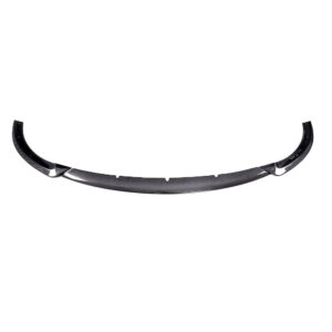 Carbon fiber front lip spoiler curved to fit under a car bumper