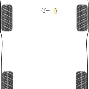 Illustration of a car hood with PowerFlex branding; a part labeled '1' points to a small yellow component in the center, with carbon-textured patches on the sides.