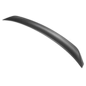 Carbon fiber curved rear car spoiler wing for aerodynamics with tapered ends