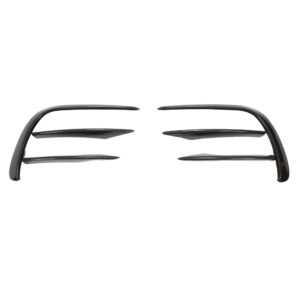 Pair of carbon fiber car ventilation louvers, mirror-image pieces with multiple slim horizontal slats