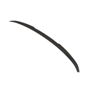 Curved black blade-like strip with a carbon-fiber texture and tapered ends