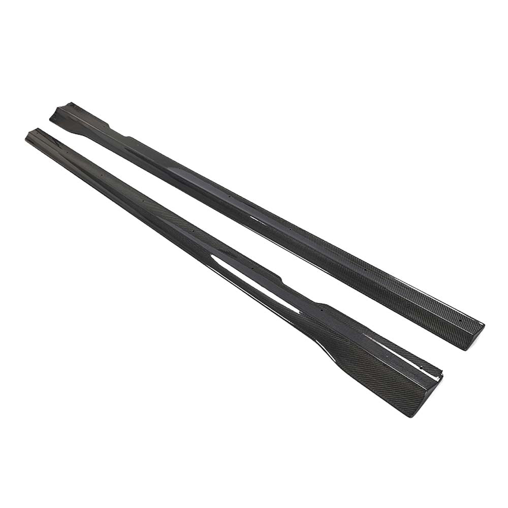 IMG_4974jpg - OPSHOLDERS Pair of black windshield wiper blades (carbon fiber look) laid diagonally on a white background
