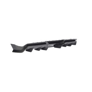 Carbon fiber automotive rear diffuser or wing with multiple fins for aerodynamic downforce
