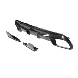 Carbon fiber automotive bumper and trim kit with front splitter and side pieces, for aero body enhancement