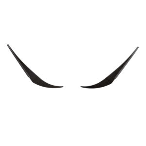 Pair of black carbon-fiber blade-shaped fins on a white background, curved inward toward the center of the image.