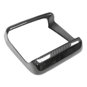 Carbon-fiber look rectangular frame with an open center and side flanges, likely a bezel or trim piece.