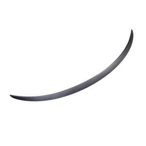 Curved carbon fiber aero lip/spoiler piece on a white background