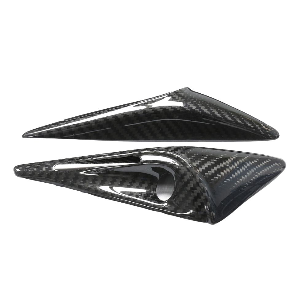 MAIN_57e7783d-d22d-40a4-a0e7-d0622127113cjpg - OPSHOLDERS Pair of carbon fiber bicycle aero components (front fork and rear stays) with a glossy woven pattern.
