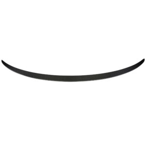 Curved carbon-fiber spoiler strip with tapered ends set against a white background, showing a sleek aerodynamic profile.