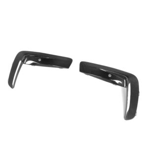 Pair of glossy carbon fiber automotive canards or side spoilers, shown on a white background so they can be mounted on a sports car for aero enhancement.