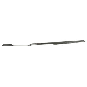 Long carbon-fiber automotive aero blade, a thin, curved trim piece tapering toward the right.