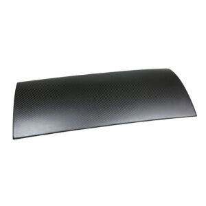 Curved carbon fiber panel with a glossy finish and visible weave pattern