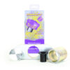 PF41K-1001FTjpg - OPSHOLDERS Purple Powerflex suspension bushings with metal sleeves and packaging, automotive performance parts on a white background