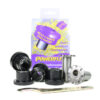 PFF46-701Gjpg - OPSHOLDERS Powerflex performance bushing kit with black polyurethane bushings, metal sleeves, and a flange in front of purple packaging.