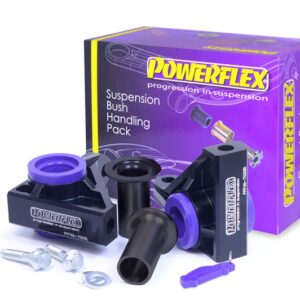 Powerflex Suspension Bush Handling Pack components laid out in front of a purple box.