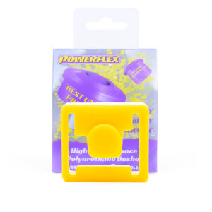 Powerflex polyurethane bushing kit with a yellow installation tool in front of purple packaging.