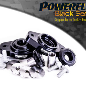 PowerFlex Black Series suspension bushings and hardware arranged on a white background.