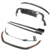 V3jpg - OPSHOLDERS Assorted carbon fiber car body kit parts (front splitter, side skirts, rear diffuser) laid out on white background.