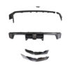 V8jpg - OPSHOLDERS Carbon fiber automotive body kit parts: a curved lip spoiler, a central rear bumper with hitch area, and two lower splitter pieces.